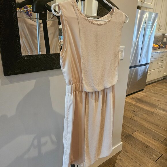 Vintage Silk Champange Colour Mini Dress - Picture 2 of 8